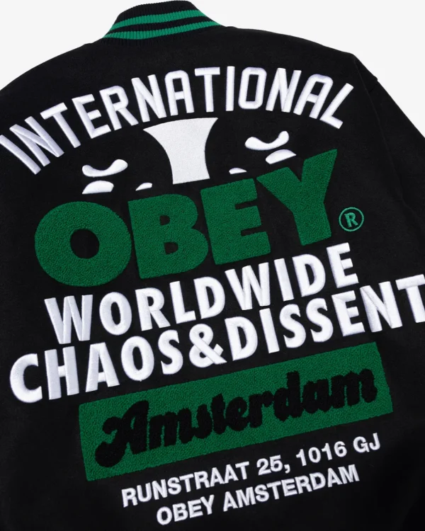 AMSTERDAM INTERNATIONAL VARSITY JACKET*OBEY Clothing Outlet