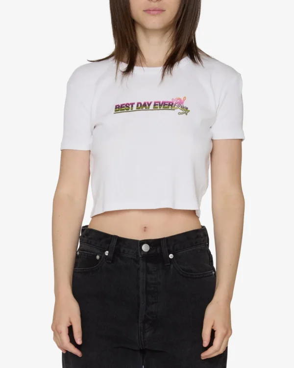 BEST DAY EVER CROPPED RIB T-SHIRT*OBEY Clothing Best Sale