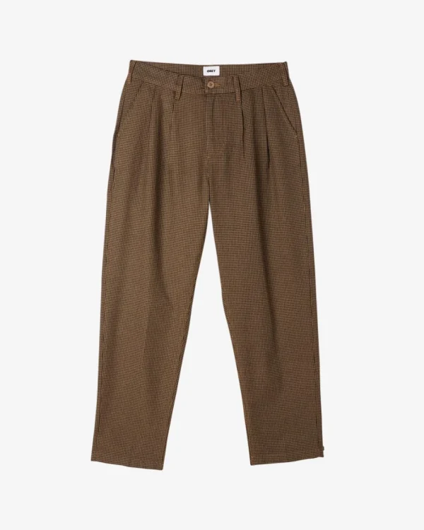 FUBAR HOUNDSTOOTH PLEATED PANT*OBEY Clothing Store