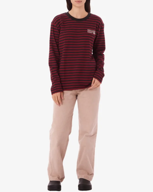 GALLERY LS STRIPE*OBEY Clothing Discount