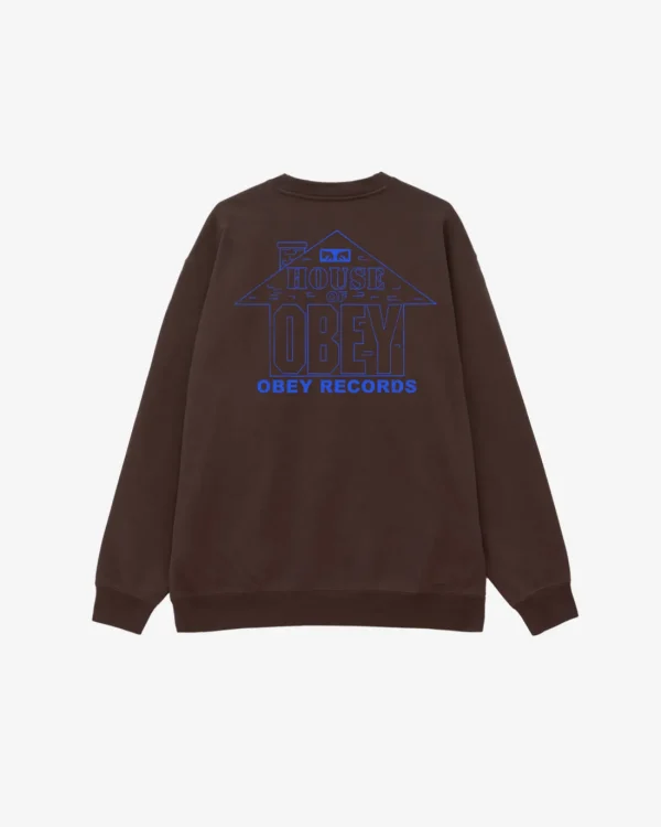 HOUSE OF OBEY RECORDS PREMIUM CREWNECK*OBEY Clothing Best Sale
