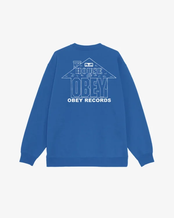 HOUSE OF OBEY RECORDS PREMIUM CREWNECK*OBEY Clothing Best Sale
