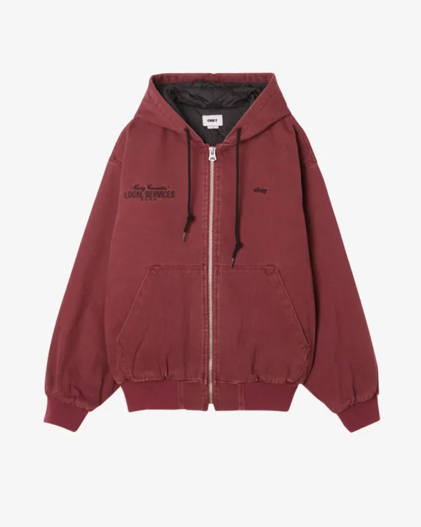 LOCAL SERVICE ZIP UP HOOD*OBEY Clothing Flash Sale