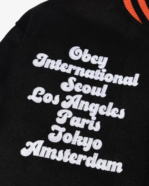SEOUL INTERNATIONAL VARSITY JACKET*OBEY Clothing Cheap